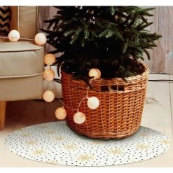 Tapis Décoration Hiver Tapis En Vinyle Tarkett - Diamètre 90 - Motif Flocons Neige