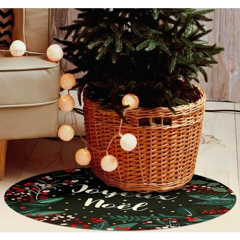 Tapis Décoration De Fêtes - Tapis En Vinyle Tarkett - Diamètre 90 - Motif Joyeux Noël Vert 1 Tapis Décoration De Fêtes - Tapis En Vinyle Tarkett - Diamètre 90 - Motif Joyeux Noël Vert