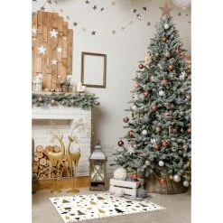 Tapis Décoration Hiver - Tapis En Vinyle Tarkett - Sous Cheminée - 49,5x83 - Motif Sapins Noir Et Doré 5 Tapis Décoration Hiver - Tapis En Vinyle Tarkett - Sous Cheminée - 49,5x83 - Motif Sapins Noir Et Doré -Tapis et paillasson Soldes 25532914 3