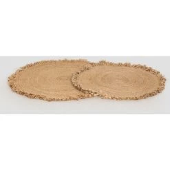 Tapis Rond En Jute Naturel Ondes SKLUM Jute - Ø100 Cm