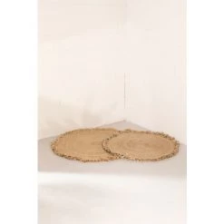 Tapis Rond En Jute Naturel Ondes SKLUM Jute - Ø100 Cm -Tapis et paillasson Soldes 25618102 5