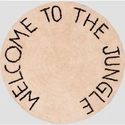 Tapis En Coton (Ø103 Cm) Jungle Kids SKLUM Coton - Beige Lin Ø103 Cm
