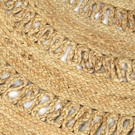 TRUE DEAL Tapis Fait à La Main Jute Tressée 90 Cm 4 TRUE DEAL Tapis Fait à La Main Jute Tressée 90 Cm – Image 4