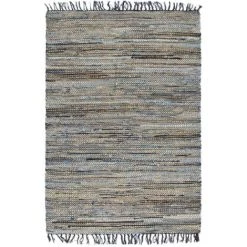 TRUE DEAL Tapis Chindi Tissé à La Main Denim Jute 80 X 160 Cm Multicolore