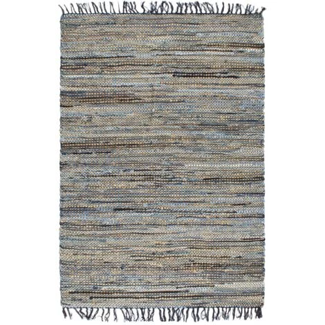 TRUE DEAL Tapis Chindi Tissé à La Main Denim Jute 80 X 160 Cm Multicolore 1 TRUE DEAL Tapis Chindi Tissé à La Main Denim Jute 80 X 160 Cm Multicolore