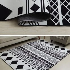 DEVENIRRICHE Tapis De Sol Tapis Doux Lavable à Motif Géométrique De Style Bref , 120X160CM -Tapis et paillasson Soldes 26125297 3