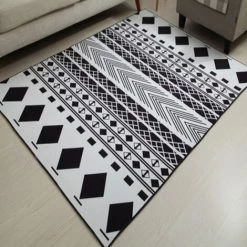 DEVENIRRICHE Tapis De Sol Tapis Doux Lavable à Motif Géométrique De Style Bref , 120X160CM -Tapis et paillasson Soldes 26125297 5