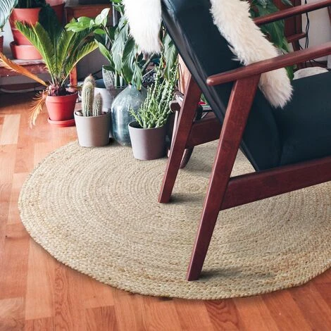 THEDECOFACTORY VEGETAL JUTE - <p>Tapis Tressé En Jute Naturel Diam.120 - Beige 2 THEDECOFACTORY VEGETAL JUTE - <p>Tapis Tressé En Jute Naturel Diam.120 - Beige – Image 2
