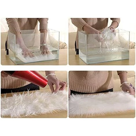 LITZEE 40 X 50 Cm / 15,7 X 19,6 Pouces Petit Coeur Forme Faux Tapis En Peau De Mouton Doux Long En Peluche Moelleux Shaggy Tapis Tapis Tapis Chambre Canapé Tapis De Sol Décoratif - Bleu Clair 4 LITZEE 40 X 50 Cm / 15,7 X 19,6 Pouces Petit Coeur Forme Faux Tapis En Peau De Mouton Doux Long En Peluche Moelleux Shaggy Tapis Tapis Tapis Chambre Canapé Tapis De Sol Décoratif - Bleu Clair – Image 4