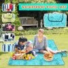 DRILLPRO Tapis De Plage Imperméable Grande Couverture De Pique-nique Sans Sable Sans Sable, Tapis De Camping En Paille (type 3 Paon Bleu)