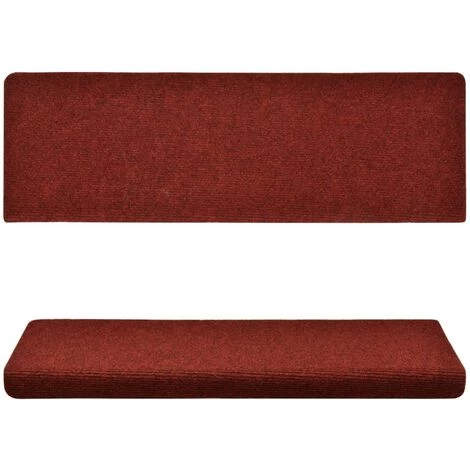 TRUE DEAL Tapis D'escalier 15 Pcs Tissu Aiguilleté 65x25 Cm Rouge 3 TRUE DEAL Tapis D'escalier 15 Pcs Tissu Aiguilleté 65x25 Cm Rouge – Image 3