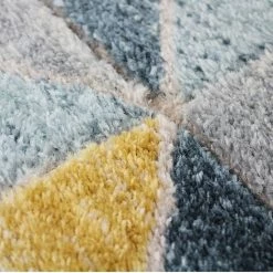 THEDECOFACTORY FJORD - <p>Tapis Aspect Laineux Motif Carrés Bleu Et Jaune 160x230 - Bleu 8 THEDECOFACTORY FJORD - <p>Tapis Aspect Laineux Motif Carrés Bleu Et Jaune 160x230 - Bleu -Tapis et paillasson Soldes 26723367 4