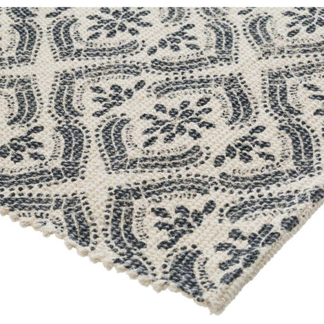 Atmosphera - Tapis Décoratif En Coton Imprimé Gris Foncé 60 X 90 Cm - Modèle F 2 Atmosphera - Tapis Décoratif En Coton Imprimé Gris Foncé 60 X 90 Cm - Modèle F – Image 2