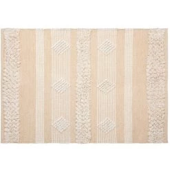 Atmosphera - Tapis Décoratif En Coton Motif Sable Et Cuivre 60 X 90 Cm - Petit Losange