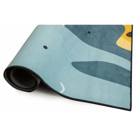 RIDEAUDISCOUNT Tapis 80 X 120 Cm Velours Ras Imprimé Finition Surjet Motif Animaux Multicolore - Multicolore 1 RIDEAUDISCOUNT Tapis 80 X 120 Cm Velours Ras Imprimé Finition Surjet Motif Animaux Multicolore - Multicolore