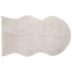 HOMEMAISON Tapis Effet Peau De Mouton Ivoire 90 X 150cm - Ivoire
