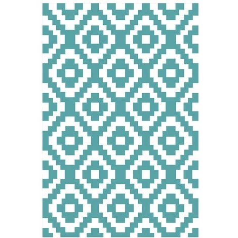 Tapis D'extérieur/intérieur Réversible 180x90cm - Kenya90cm - Red Deco - Blanc/bleu 1 Tapis D'extérieur/intérieur Réversible 180x90cm - Kenya90cm - Red Deco - Blanc/bleu