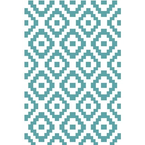 Tapis D'extérieur/intérieur Réversible 180x90cm - Kenya90cm - Red Deco - Blanc/bleu 2 Tapis D'extérieur/intérieur Réversible 180x90cm - Kenya90cm - Red Deco - Blanc/bleu – Image 2