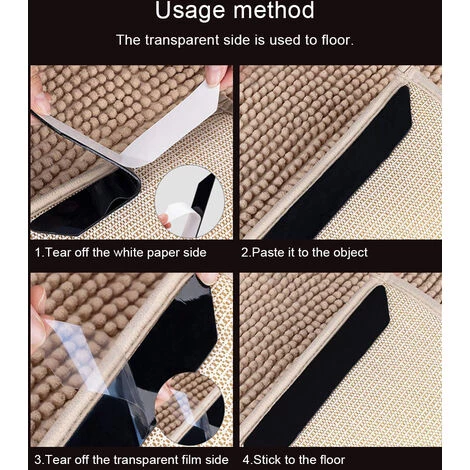 ASUPERMALL 8Pcs Tapis Gripper Tapis-Grip Tapis Fixe Stickers Antiderapante Lavable Bande-Mat Impermeable, Noir, 30*180*2Mm 3 ASUPERMALL 8Pcs Tapis Gripper Tapis-Grip Tapis Fixe Stickers Antiderapante Lavable Bande-Mat Impermeable, Noir, 30*180*2Mm – Image 3