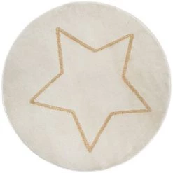 ATMOSPHERA, CRÉATEUR D'INTÉRIEUR Tapis Rond étoile Lurex Blanc 80 Cm - Blanc
