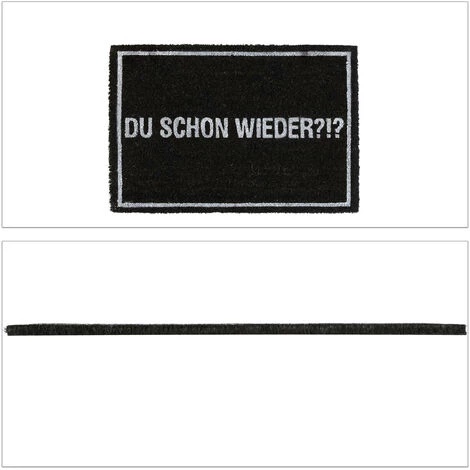 Relaxdays Paillasson En Coco "Du Schon Wieder", Tapis Antidérapant, Intérieur & Extérieur, 40x60 Cm, Noir/blanc 2 Relaxdays Paillasson En Coco "Du Schon Wieder", Tapis Antidérapant, Intérieur & Extérieur, 40x60 Cm, Noir/blanc – Image 2