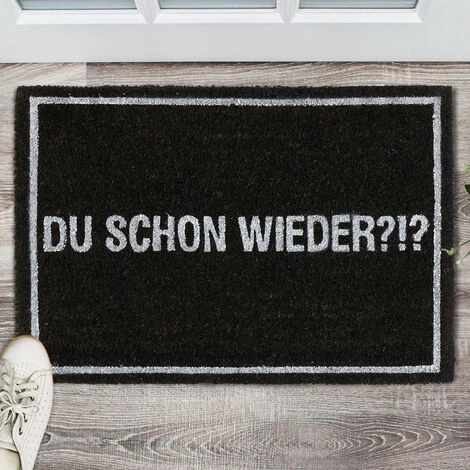 Relaxdays Paillasson En Coco "Du Schon Wieder", Tapis Antidérapant, Intérieur & Extérieur, 40x60 Cm, Noir/blanc 3 Relaxdays Paillasson En Coco "Du Schon Wieder", Tapis Antidérapant, Intérieur & Extérieur, 40x60 Cm, Noir/blanc – Image 3
