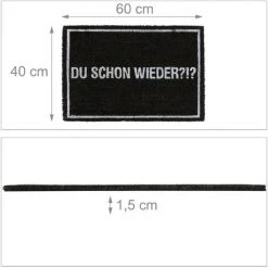 Relaxdays Paillasson En Coco "Du Schon Wieder", Tapis Antidérapant, Intérieur & Extérieur, 40x60 Cm, Noir/blanc 9 Relaxdays Paillasson En Coco "Du Schon Wieder", Tapis Antidérapant, Intérieur & Extérieur, 40x60 Cm, Noir/blanc -Tapis et paillasson Soldes 27849686 5