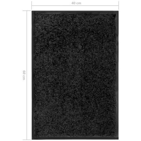 ASUPERMALL Paillasson Lavable Noir 40x60 Cm 2 ASUPERMALL Paillasson Lavable Noir 40x60 Cm – Image 2