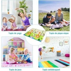 COSTWAY Tapis De Jeu Pour Bébé Pliable 200x180x1,4CM Avec Image Licorne Et Poney En Mousse XPE Non Toxique Antidérapant Double Face 7 COSTWAY Tapis De Jeu Pour Bébé Pliable 200x180x1,4CM Avec Image Licorne Et Poney En Mousse XPE Non Toxique Antidérapant Double Face -Tapis et paillasson Soldes 27973412 3