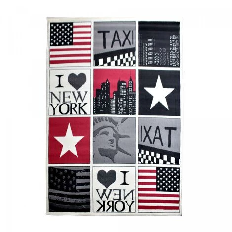 UNAMOURDETAPIS Tapis Enfant 60x110 Cm Rectangulaire BC NEW YORK USA Noir Chambre Adapté Au Chauffage Par Le Sol - Noir 2 UNAMOURDETAPIS Tapis Enfant 60x110 Cm Rectangulaire BC NEW YORK USA Noir Chambre Adapté Au Chauffage Par Le Sol - Noir – Image 2