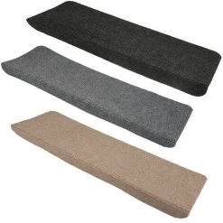 BATHRINS®15 Pcs Tapis D'Escalier Auto-adhésif Poinçon Aiguilleté 65x25cm Marron -Tapis et paillasson Soldes 28096698 3