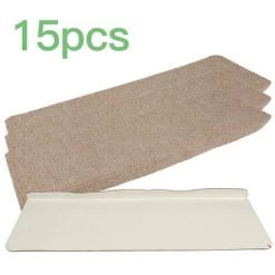 BATHRINS®15 Pcs Tapis D'Escalier Auto-adhésif Poinçon Aiguilleté 65x25cm Marron -Tapis et paillasson Soldes 28096698 4