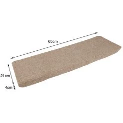 BATHRINS®15 Pcs Tapis D'Escalier Auto-adhésif Poinçon Aiguilleté 65x25cm Marron -Tapis et paillasson Soldes 28096698 5