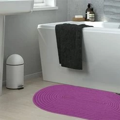 THEDECOFACTORY TAM TAM - <p>Tapis En Coton Réversible Effet Cordage Violet 50x80 - Violet -Tapis et paillasson Soldes 28194682 3