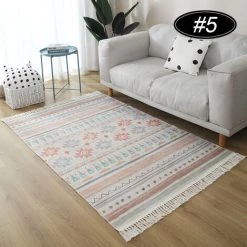 AUGIENB Tapis De Bohème Tapis De Sol Tapis De Coton Et Lin 60*90CM Type B