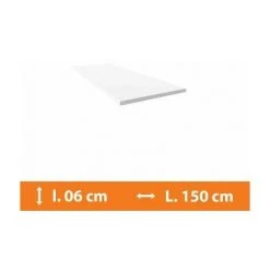 DIRECT FENÊTRES Plat PVC Blanc - L.150 X L.6cm - Blanc