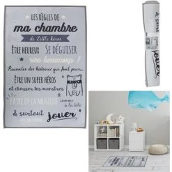 Tapis Réglés De La Chambre Gris 60x90 Home Deco Kids -Tapis et paillasson Soldes 28558127 3