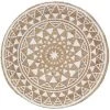 HOMEMAISON Tapis Rond En Jute Imprimé Blanc Ø 90 X 90 Cm - Blanc