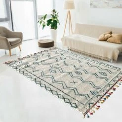 JADOREL Tapis Berbère Style 60x110 Cm Rectangulaire MADIDA Bleu Entrée Adapté Au Chauffage Par Le Sol - Bleu
