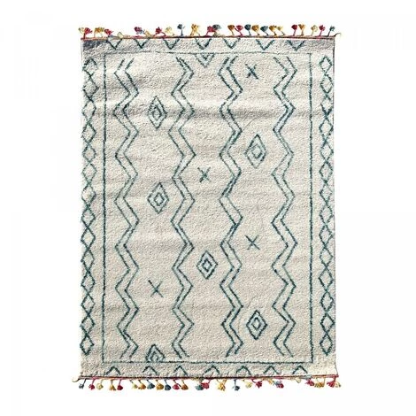 JADOREL Tapis Berbère Style 60x110 Cm Rectangulaire MADIDA Bleu Entrée Adapté Au Chauffage Par Le Sol - Bleu 2 JADOREL Tapis Berbère Style 60x110 Cm Rectangulaire MADIDA Bleu Entrée Adapté Au Chauffage Par Le Sol - Bleu – Image 2