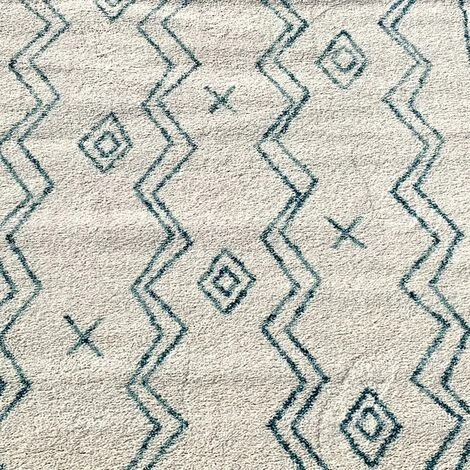 JADOREL Tapis Berbère Style 60x110 Cm Rectangulaire MADIDA Bleu Entrée Adapté Au Chauffage Par Le Sol - Bleu 4 JADOREL Tapis Berbère Style 60x110 Cm Rectangulaire MADIDA Bleu Entrée Adapté Au Chauffage Par Le Sol - Bleu – Image 4