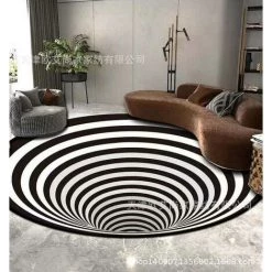 HAPPYSHOPPING Tapis Circulaire De Sol De Tapis De Vision Stereo En Spirale Noir Et Blanc, Vision 7100 * 100 - Vision 7100 * 100 7 HAPPYSHOPPING Tapis Circulaire De Sol De Tapis De Vision Stereo En Spirale Noir Et Blanc, Vision 7100 * 100 - Vision 7100 * 100 -Tapis et paillasson Soldes 28722827 3