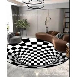 HAPPYSHOPPING Tapis Circulaire De Sol De Tapis De Vision Stereo En Spirale Noir Et Blanc, Vision 7100 * 100 - Vision 7100 * 100 8 HAPPYSHOPPING Tapis Circulaire De Sol De Tapis De Vision Stereo En Spirale Noir Et Blanc, Vision 7100 * 100 - Vision 7100 * 100 -Tapis et paillasson Soldes 28722827 4