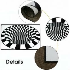 HAPPYSHOPPING Tapis Circulaire De Sol De Tapis De Vision Stereo En Spirale Noir Et Blanc, Vision 7100 * 100 - Vision 7100 * 100 9 HAPPYSHOPPING Tapis Circulaire De Sol De Tapis De Vision Stereo En Spirale Noir Et Blanc, Vision 7100 * 100 - Vision 7100 * 100 -Tapis et paillasson Soldes 28722827 5