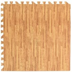 HAPPYSHOPPING Tapis De Sol En Mousse De Grain De Bois, Tapis De Sol D'epissage De Menage Haut De Gamme, Grand Tapis De Rampe Pour Enfants Sans Odeur 60x60cm, Bois Clair - Bois Clair