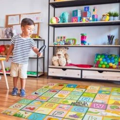 ANTEVIA MATÉRIAUX ANTEVIA – Tapis De Sol En Mousse Sans BPA | Dalle Clipsable Protection Jeux Sport Enfant Bébé Gym Souple (Modèle Alphabet Fruit) - Alphabet Fruit