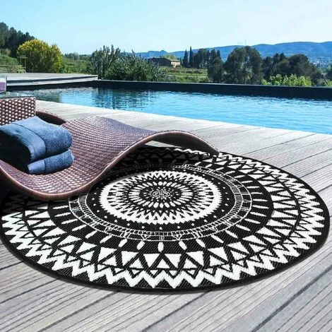 TERRE JARDIN Tapis D'extérieur Rond Et Réversible 4 TERRE JARDIN Tapis D'extérieur Rond Et Réversible – Image 4