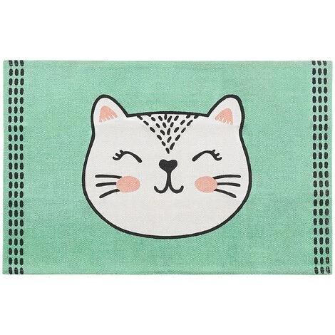 BELIANI Tapis En Tissu Vert 90x60cm - Vert 1 BELIANI Tapis En Tissu Vert 90x60cm - Vert