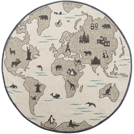 BELIANI Tapis En Tissu Gris 120x120cm - Gris 1 BELIANI Tapis En Tissu Gris 120x120cm - Gris