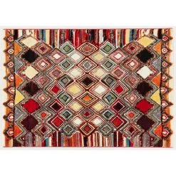DELADECO Tapis Multicolore Berbère Pour Salon Ethnique Carlow Multicolore 160x230 - Multicolore